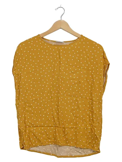 Kauf Dich Glücklich Damen Top Shirt Gepunktet Gelb Gr. XS Viskose