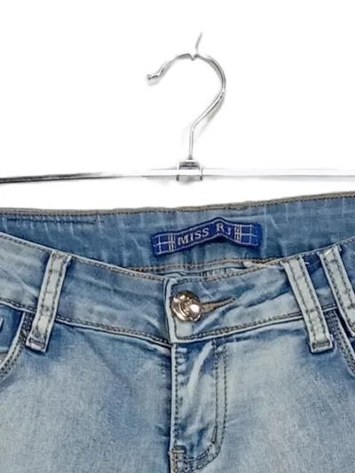 MISS RJ Damen Jeans Slim Fit Hellblau Größe M W29 Low Waist Stretch