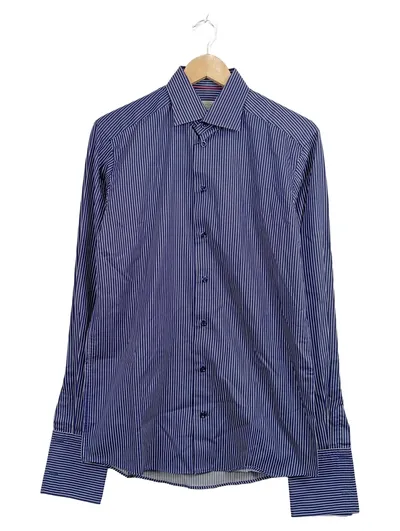 Eton Slim Fit Herren Business Hemd Gr. 39 Blau Gestreift Langarm