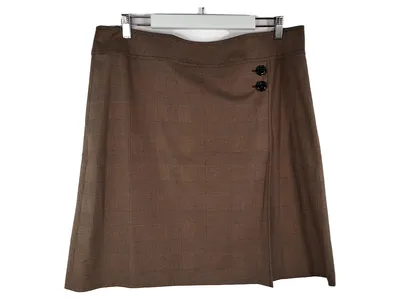 Betty Barclay Collection Damen Rock kariert Gr. 46 braun Business Midirock