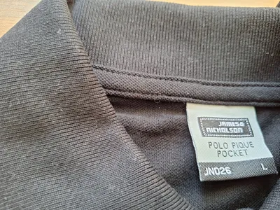 James & Nicholson Poloshirt Herren Gr. L Schwarz Polo Pique Pocket JN026