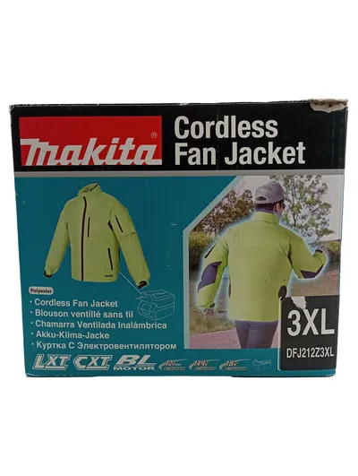Makita DFJ212Z Cordless Fan Jacket Lüfterjacke Herren Gr. 3XL Gelb