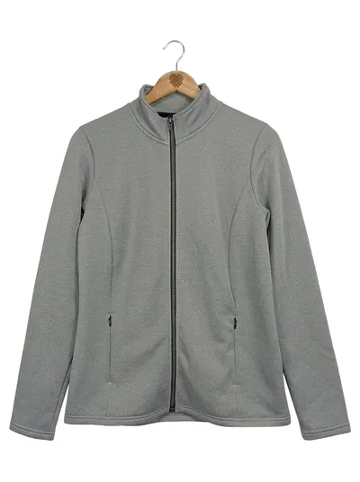 Crivit Damen Fleecejacke Gr. 44/46 Grau Sportjacke Outdoor Reißverschluss