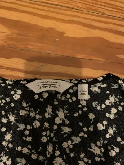& Other Stories Bluse Damen Gr. 38 Blumenmuster Schwarz Viskose Feminin
