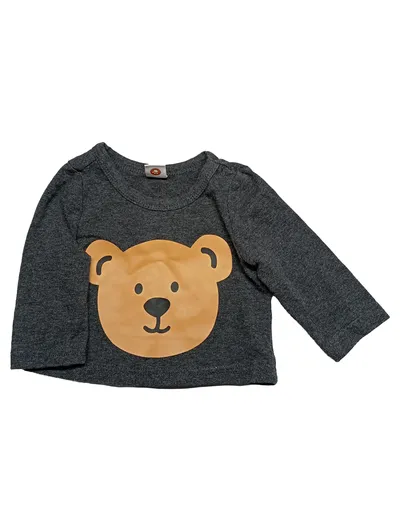 Cozy Cub Baby Langarmshirt Teddybär Gr. 56 Grau Baumwollmix