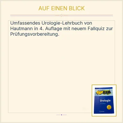 Urologie Hautmann 4. Auflage Springer Fachbuch Medizin Fallquiz