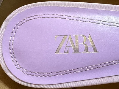 ZARA Damen Sandaletten Mules Lila Gr. 38 Absatz 7cm Elegant
