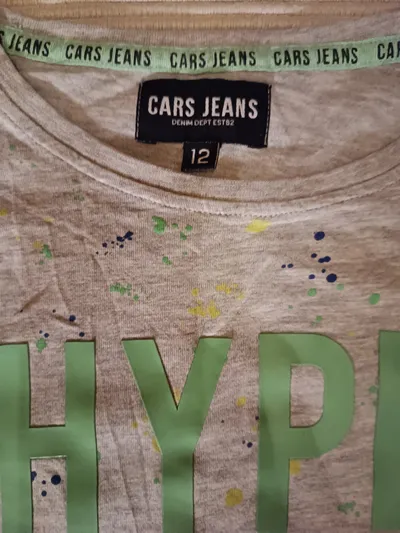 Cars Jeans Kinder T-Shirt Hype Denim Gr. 12/146 Grau Streetwear