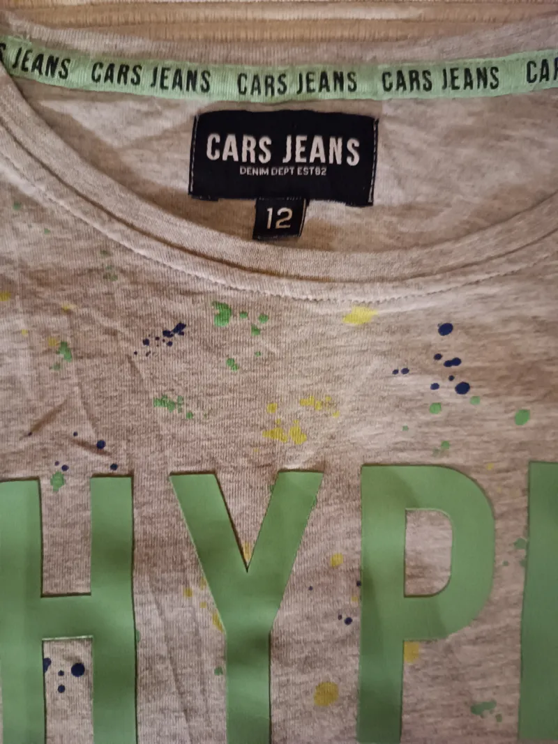Cars Jeans Kinder T-Shirt Hype Denim Gr. 12/146 Grau Streetwear 2