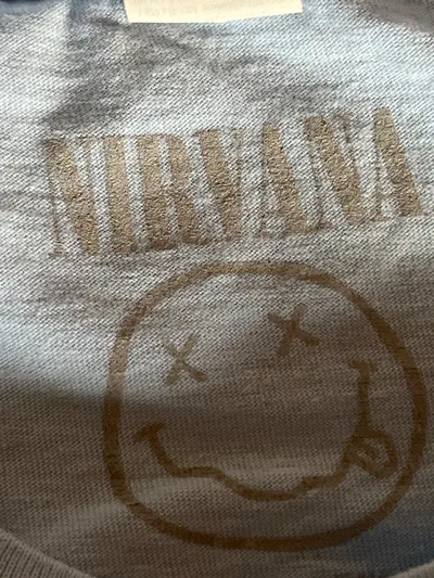 Nirvana Fanshirt Damen Gr. S Hellblau Smiley Grunge Band T-Shirt
