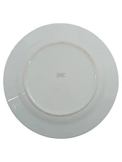 KHG Essteller Porzellan Weiß Spiralmuster Modern 24,5 cm