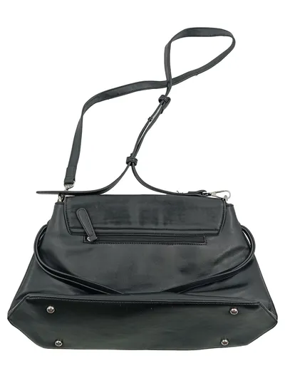 Buffalo Damen Umhängetasche Schwarz Crossbody Bag Silber Ring Flapbag
