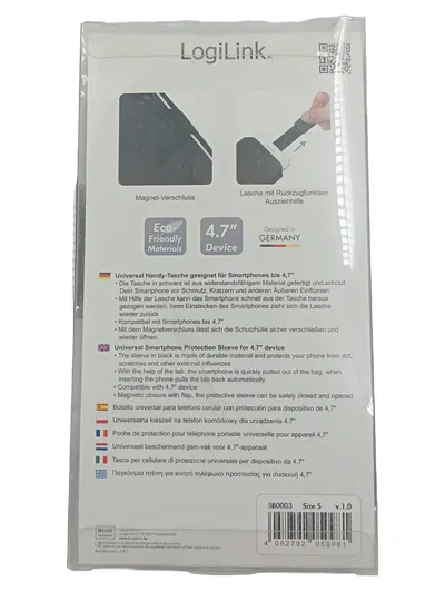LogiLink Handy-Tasche Universal Smartphones bis 4,7 Zoll Magnetverschluss