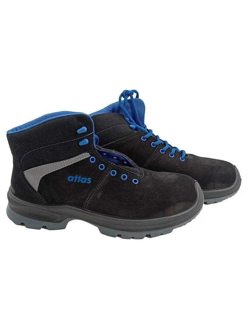 ATLAS Sicherheitsstiefel Herren Arbeitsschuhe S3 ESD Gr. 42 Schwarz Blau 1