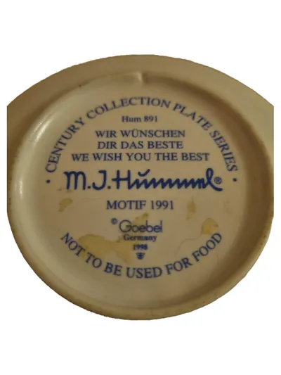 M.I. Hummel Sammelteller Hum 891 Wir wünschen Dir das Beste Porzellan Beige 10cm