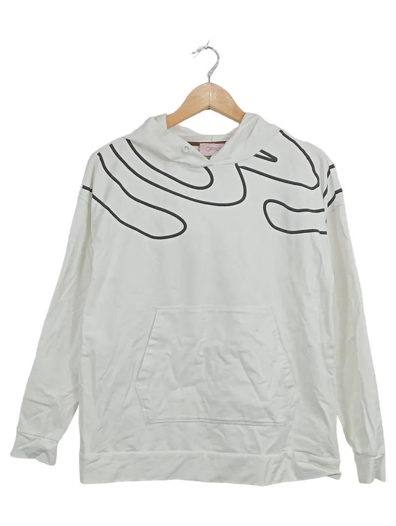 CARTOON Damen Kapuzenpullover Hoodie Gr. S weiß grafisches Muster 1