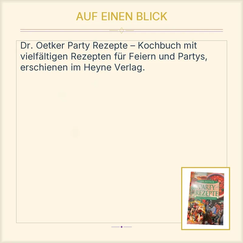 Dr. Oetker Party Rezepte Kochbuch Heyne Partyküche Rezeptbuch 2