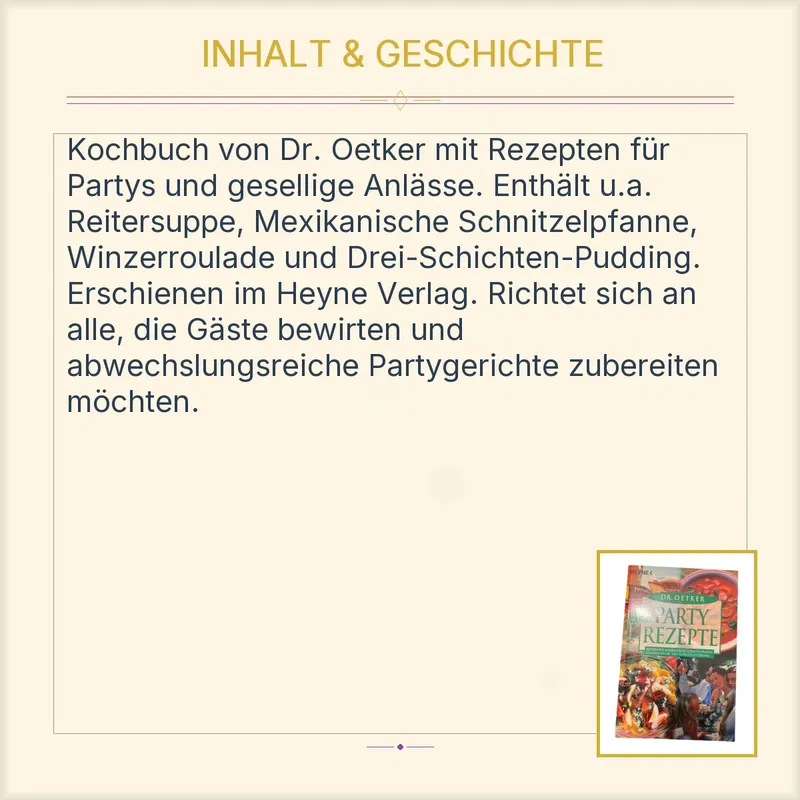 Dr. Oetker Party Rezepte Kochbuch Heyne Partyküche Rezeptbuch 3