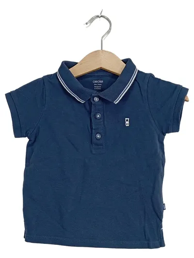 Obaïbi Poloshirt Baby Jungen Gr. 74 Blau Kurzarm Baumwolle