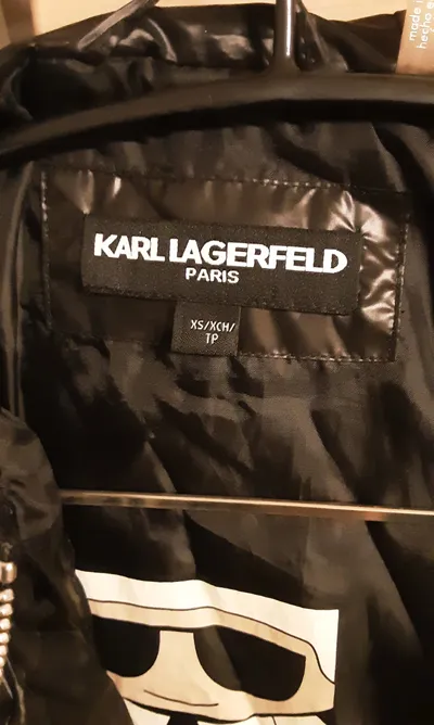 KARL LAGERFELD Paris Steppjacke Herren Gr. XS Schwarz Kapuze