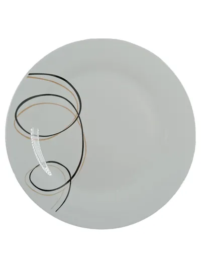 KHG Essteller Porzellan Weiß Spiralmuster Modern 24,5 cm