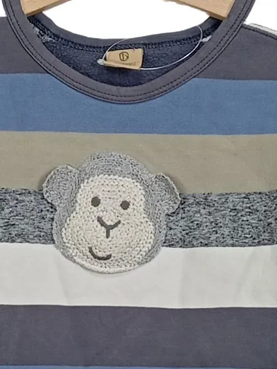 bellybutton Pullover Kinder Gr. 116 Streifen Affen-Applikation Jungen