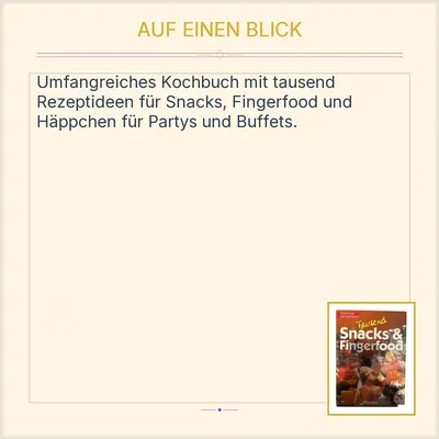 Tausend Snacks & Fingerfood Kochbuch Naumann & Göbel Party Rezepte