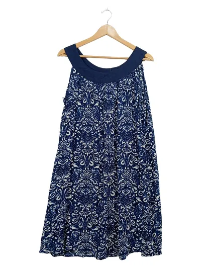 Julia Brown Sommerkleid Damen Gr. L Blau Weiß Paisley Viskose Boho