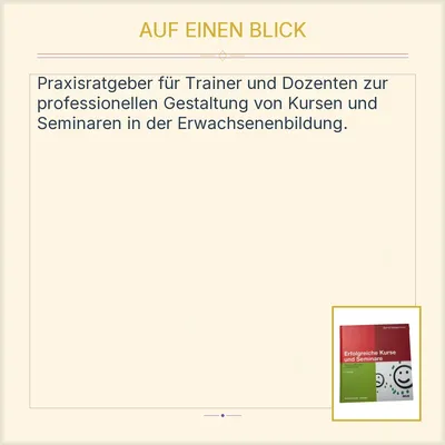 Erfolgreiche Kurse und Seminare Weidenmann 8. Auflage Beltz Weiterbildung