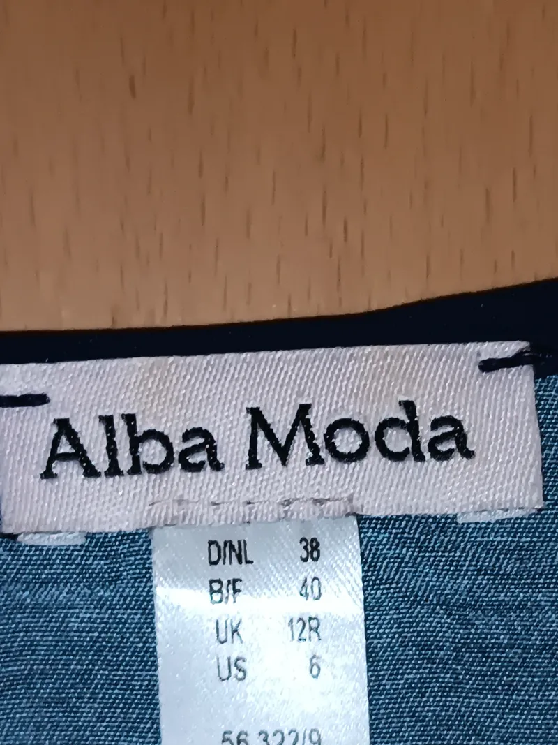 Alba Moda Damen Langarmshirt Bluse Gr. 38 Blau Blumenmuster Viskose 3