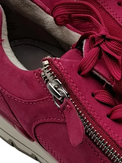 Tamaris Damen Sneaker Low Pink Leder Größe 40 Reißverschluss Schnürung