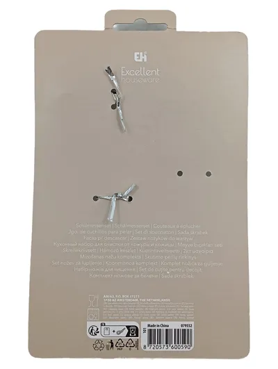Excellent Houseware Sparschäler Set 2-tlg Gemüseschäler Weiß Grau
