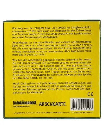 Arschkarte - Wer hat die Arschkarte gezogen? Partyspiel Quizspiel