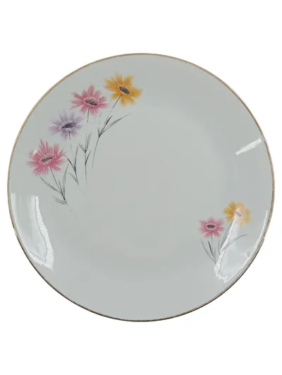 Schirnding Bavaria Essteller Porzellan Blumenmuster Vintage Goldrand 19cm