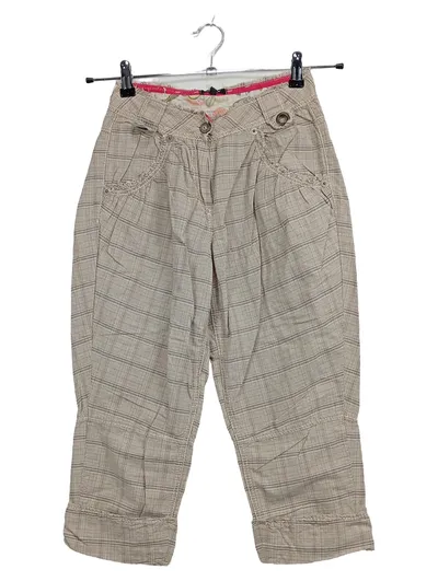 DKNY Kinder Capri Stoffhose kariert beige Gr. 14 / 152 Baumwolle