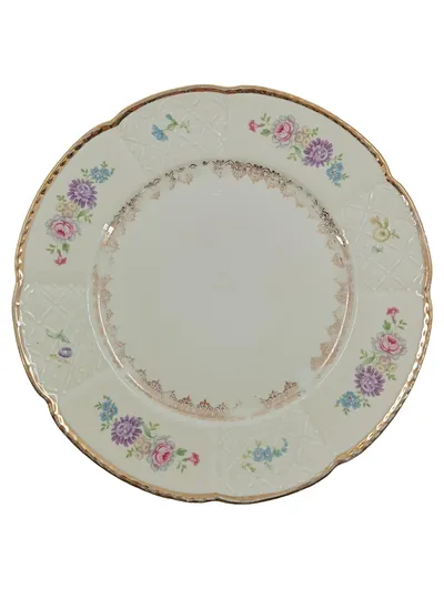 Zeh Scherzer Sammelteller Porzellan Blumenmuster Goldrand Bavaria Germany 20cm