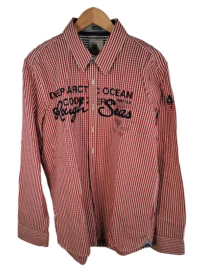 Gaastra Herren Freizeithemd Langarm Kariert Rot Maritim Gr. L