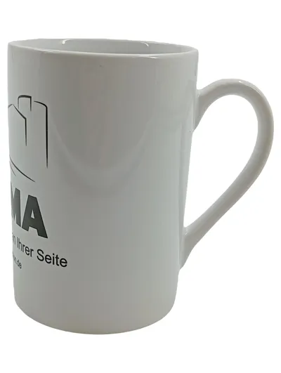 ULMA Construction Werbeartikel Kaffeebecher Tasse Porzellan Weiß 350ml