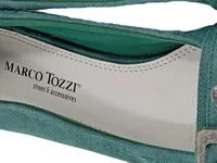 Marco Tozzi Damen Ballerinas Türkis Gr. 39 Strass Schnalle Wildleder-Optik 6