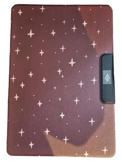 BURGA Tablet Schutzhülle Sterne Motiv Schwarz Bordeaux 12,6 Zoll