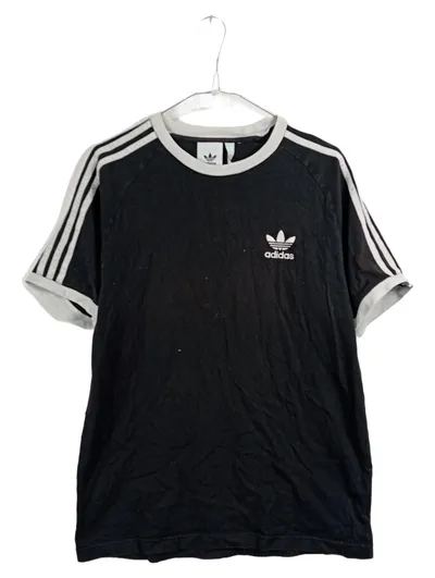 Adidas Originals Herren T-Shirt Gr. M Schwarz 3-Streifen Trefoil Logo