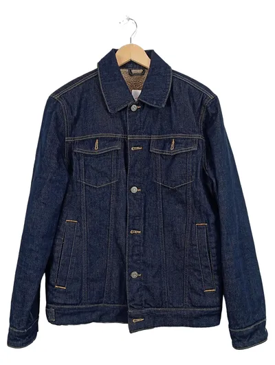 Mey & Edlich Jeansjacke Lammfellfutter Herren Gr. 46 Blau Sherpa
