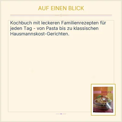 Familien Küche Kochbuch Rezepte für die ganze Familie Hardcover