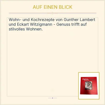 Wohn und Kochrezepte Gunther Lambert Eckart Witzigmann Kochbuch