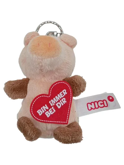NICI Schlüsselanhänger Plüschtier Schwein Herz Bin immer bei dir 8cm