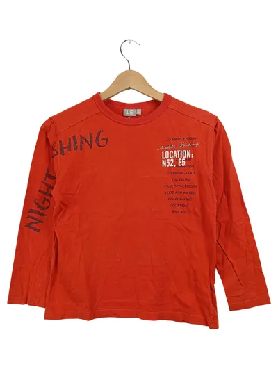 WE Fashion Langarmshirt Kinder Gr. 134 Orange Baumwolle Casual