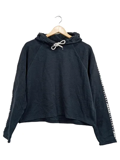 Under Armour Damen Hoodie Kapuzenpullover Schwarz Gr. L Cropped Sportlich