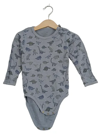 Hust & Claire Baby Body Langarm Dinosaurier Gr. 86 Grau
