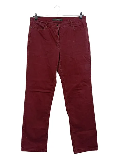 Zerres Damen Stoffhose Gr. 44 Rot Casual Baumwolle Cordhose