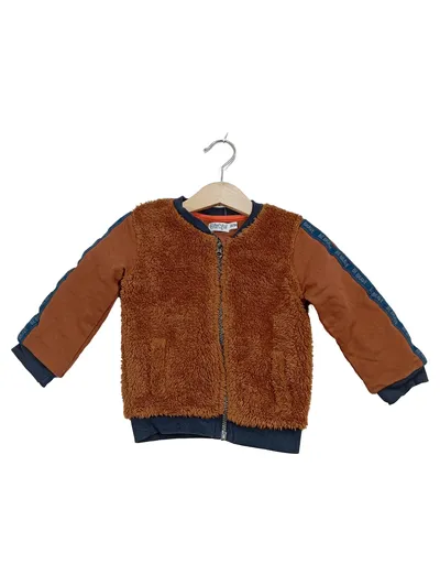 Dirkje Fleecejacke Kinder Gr. 86 Braun Teddy Reißverschluss Langarm